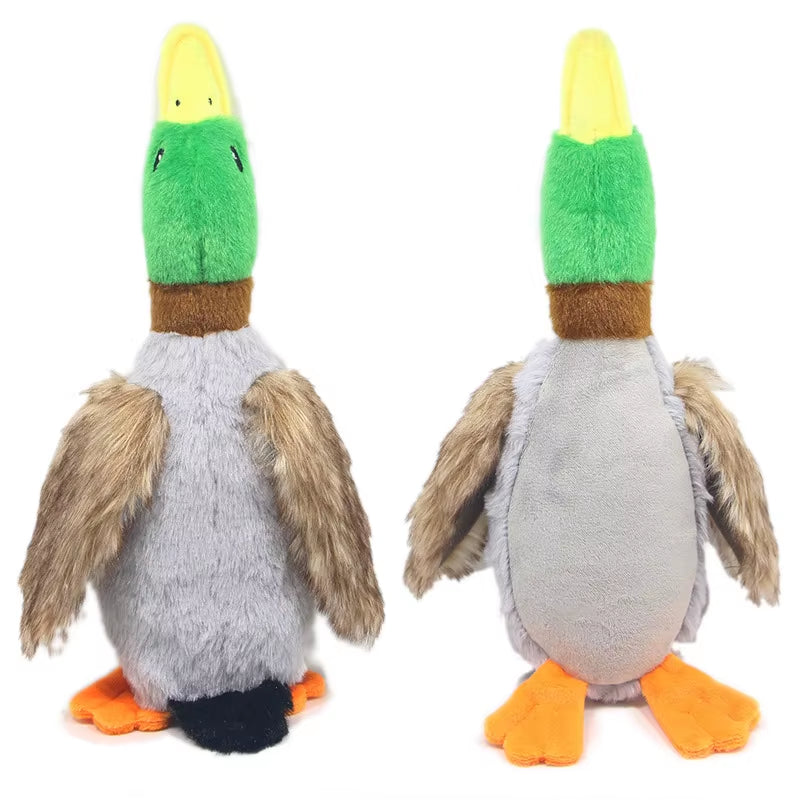 Plush Duck Squeaky Dog Toy with Chew Rope - Interactive Pet Accessory for Dental Health
