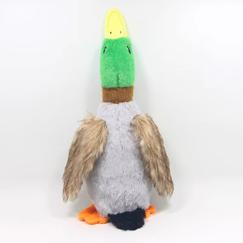 Plush Duck Squeaky Dog Toy with Chew Rope - Interactive Pet Accessory for Dental Health
