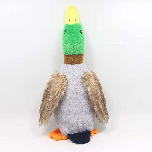 Plush Duck Squeaky Dog Toy with Chew Rope - Interactive Pet Accessory for Dental Health