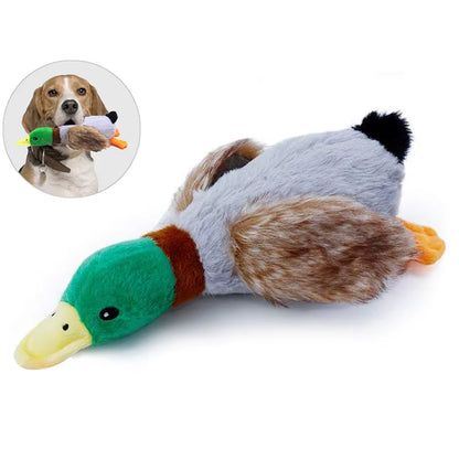 Plush Duck Squeaky Dog Toy with Chew Rope - Interactive Pet Accessory for Dental Health