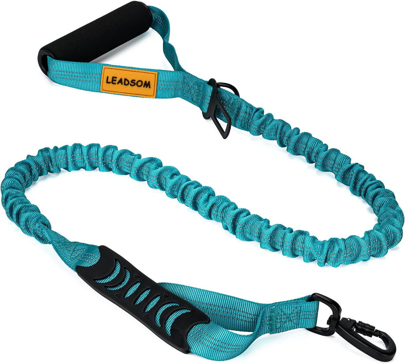 6FT Heavy Duty Elastic Large Dog Leash Shock Absorbing with Comfortable Padded Handle and Traffic Handle Suitable for Training